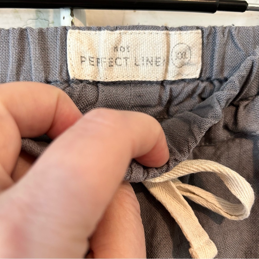 Not Perfect Linen Athens pant with drawstring size XXL lightweight grey linen